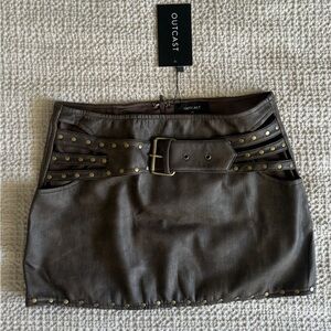 Outcast Rodeo Mini Skirt - Chocolate